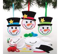 Baker Ross Kits de Couture Bonhomme de Neige (Paquet de 3) - Loisirs créatifs de Noël pour Enfants