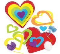 Baker Ross Kits de Couture pour Coussins motif Cœurs Arc en Ciel - Lot de 2, Kit de Couture pour Enfants (FC457)