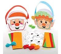 Baker Ross Kits de Couture Sac en Papier de Noël (Paquet de 4) - Loisirs créatifs de Noël pour Enfants
