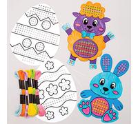 Baker Ross Kits de croix de Pâques à colorier avec points de croix (Paquet de 5) - Loisirs créatifs pour enfants et adultes AT505