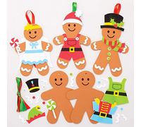 Baker Ross Kits de décorations bonhommes en Pain d'épice à Assortir (Paquet de 6) - Loisirs créatifs de Noël pour Enfants