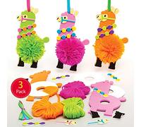 Baker Ross Kits de lamas en pompons (Paquet de 3) - Loisirs créatifs enfants