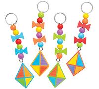 Baker Ross Kits de porte-clés et breloques cerf-volant en bois (Paquet de 4) - Loisirs créatifs à thème pour enfants AT674