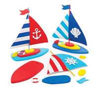 Baker Ross Kits de voiliers en mousse (lot de 3) - Kits créatifs de vacances pour enfants