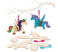 Baker Ross Kits Licornes 3D en Bois (Paquet de 6) - Loisirs créatifs pour Enfants, Bleu