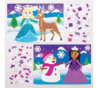 Baker Ross Kits miroirs Princesse des neiges (Paquet de 4) - Loisirs créatifs pour Enfants AT194