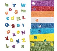 Baker Ross Lettres en Mousse à Paillettes Multicouleur - Lot de 1160, Autocollants pour Enfants (FC757)