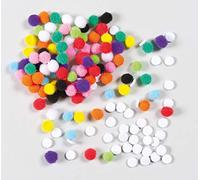 Baker Ross Lot de 200 Pompons Autocollants - Idéal pour la décoration de cartes, les collages et les loisirs créatifs