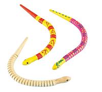 Baker Ross Lot de 3 Serpents Articulés en Bois à colorier pour Enfants