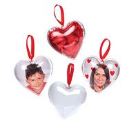 Baker Ross Lot de 4 Boules Photo en Forme de Cœur pour Enfant à Personnaliser, Décorer, présenter Ou Cadeau pour La Fête Des Mères/La Saint-Valentin AW233 Crème