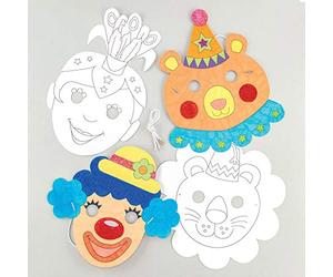 Baker Ross Lot de 40 Masques Assortis pour Enfants à Décorer et à Porter pour Une Fête Ou Un Déguisement