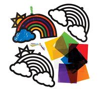 Baker Ross Lot de 6 Kits de Décoration pour Pendentifs en Forme de Arc-en-Ciel avec Effet Verre Coloré - pour Enfants