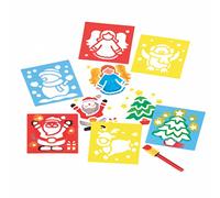 Baker Ross Lot de 6 pochoirs de Noël - Accessoires créatifs de Noël pour Enfants EF298