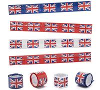 Baker Ross Lot de 8 bracelets à clipser motif drapeau du Royaume-Uni - Jubilé de platine 2022 - Souvenirs et cadeaux de fête (PJ152)