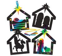 Baker Ross Lot de 8 Décorations de Crèche de Noël pour Enfants couleurs assorties