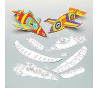 Baker Ross Lot de 8 Patins à colorier pour Enfants-pour décorer et Personnaliser-Jouet créatif idéal pour Chaussette et Sac de fête, Blanc, 18 cm, Set de 8 Pièces