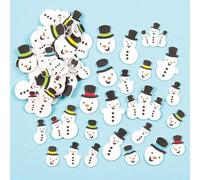 Baker Ross Lot de 80 autocollants bonhomme de neige pailletés