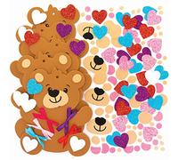 Baker Ross Love Bear - Lot de 5 décorations en caoutchouc mousse - Décoration de Saint-Valentin pour enfants - Pour bricolage (FC415)