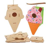 Baker Ross Maisons Oiseaux en Bois en forme de Crème Glacée - Lot de 2, Activites Manuelles pour Enfants (FC794)