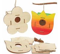 Baker Ross Maisons Oiseaux en Bois en forme de Fleur - Lot de 2, Activites Manuelles pour Enfants (FC733)
