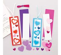 Baker Ross Marque Page à Assortir motif Coeur - Lot de 8, Loisirs Créatifs de la Saint-Valentin (AT363)