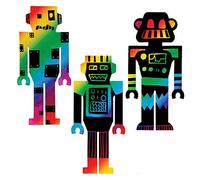 Baker Ross Marque-pages robot à gratter- Loisirs créatifs pour enfants (Paquet de 10)