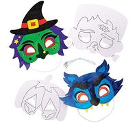 Baker Ross Masque Enfant Halloween à Colorier - Lot de 8, Activités Manuelles pour Enfants (FX231)