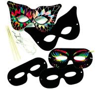 Baker Ross Masques à gratter (lot de 10) - Scratch art pour enfants EK2266 Coloris Assortis