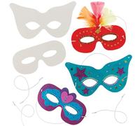 Baker Ross Masques à personnaliser (lot de 12) - Matériel créatif pour enfants et adultes, Blanc, Assorted