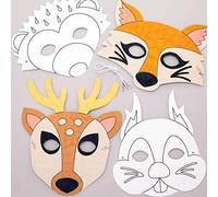 Baker Ross Masques Animaux des Bois à colorier (Paquet de 8) - Loisirs créatifs pour Enfants, Assortiment