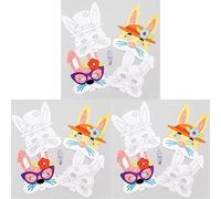 Baker Ross Masques de lapins de Pâques à colorier (Paquet de 8) - Loisirs créatifs pour enfants et adultes AT430 (Lot de 3)