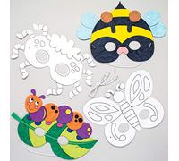 Baker Ross Masques pré-imprimé pour colorer, Des kits d’artisanat pour des enfants à colorer. (Lot de 8)