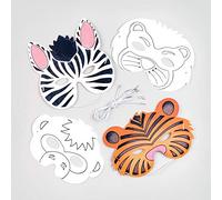 Baker Ross Masques pré-imprimés animaux à colorier (Lot de 8) - Loisirs créatifs pour enfants
