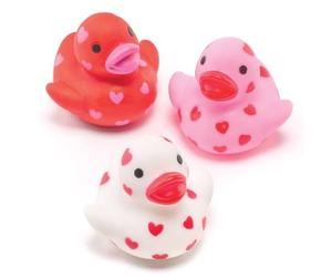 Baker Ross Mini Canards en Caoutchouc motif Coeurs - Lot de 6, Loisirs Créatifs pour la Saint-Valentin (AF217)