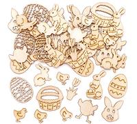 Baker Ross Mini Formes en Bois de Pâques - Lot de 50, Fournitures Artistiques pour Enfants (AT476)
