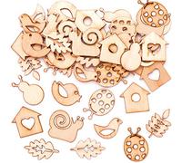 Baker Ross Mini formes en bois sur le thème du jardin (Paquet de 45) -Loisirs créatifs pour enfants, AT475