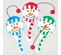 Baker Ross Mini Raquettes Bonhommes de Neige (Paquet de 6) - Loisirs Créatifs