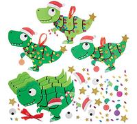 Baker Ross Noel Decoration pour Sapin motif Dinosaure - Lot de 8, Kit Décoration Sapin de Noel (FX374)