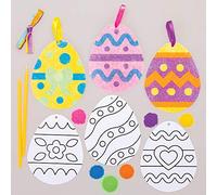 Baker Ross Osterei Sandkunst Deko Anhänger Bastelset für Kinder (6 Stück) Kreativsets zum Basteln, Dekorieren und Schenken zu Ostern