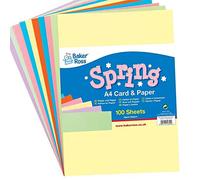 Baker Ross Papier cartonné A4 couleurs de printemps - Paquet de 100, loisirs créatifs pour enfants et adultes., Printemps
