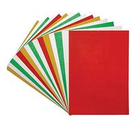 Baker Ross Papier cartonné de Noël à Paillettes Format A4 (Paquet de 15) - Loisirs créatifs festifs pour Enfants