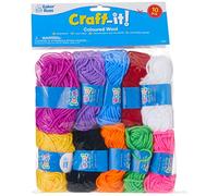 Baker Ross Pelote de Laine coloris assortis 10 G AG238, Orange, bleu, jaune, rouge, rose, vert, violet, magenta, noir, blanc