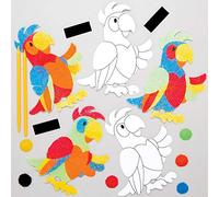 Baker Ross Perroquets aimantés en sable coloré (Paquet de 6) - Loisirs créatifs à thème pour enfants