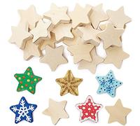 Baker Ross Pierres a Peindre en Bois en forme d'Etoile - Lot de 30, Matériaux de Dessin et de Peinture (FX432)