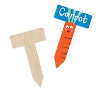 Baker Ross Piquets Bois pour Plantes et Potager Enfant - Lot de 10, Etiquette Potager Bois (FE520)