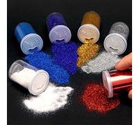 Baker Ross PJ108 Shakers rouge, blanc et bleu à paillettes - paquet de 6, accessoires de bricolage pour la Fête Nationale, paillettes pour les enfants