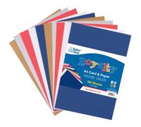 Baker Ross PJ109 Carte et papier A4 rouge, blanc et bleu - Lot de 100, Fête Nationale Fournitures essentielles pour l'artisanat, Artisanat pour enfants