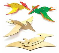 Baker Ross Planeur Enfant en Bois motif Dinosaure - Lot de 8, Activités Manuelles Enfant (FC827)