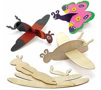 Baker Ross Planeur Enfant en Bois motif Insectes - Lot de 8, Activités Manuelles Enfant (FC713)