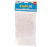 Baker Ross Plumes blanches (Sac de 20 g) - Matériel créatif pour enfants et adultes Blanc